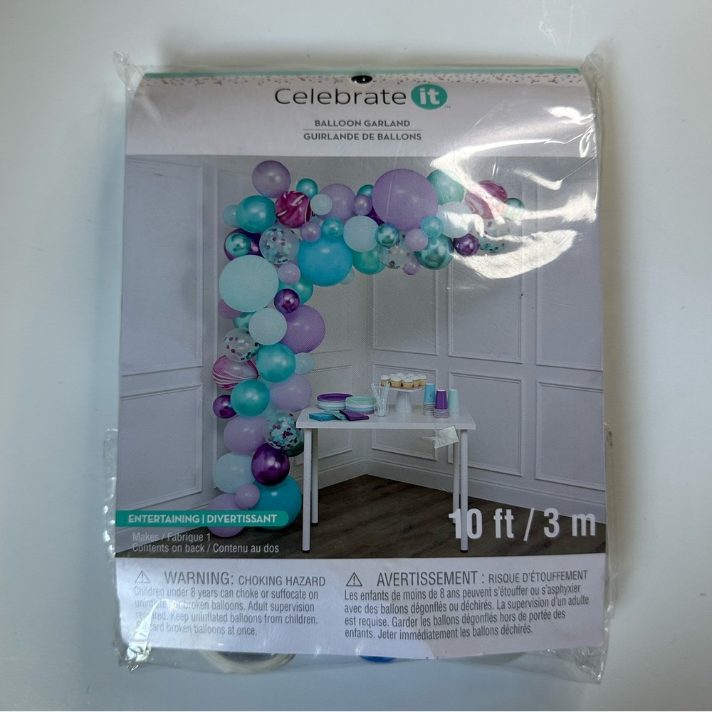 New 10-Foot Balloon Garland Kit - Purple, Blue, and Green Theme